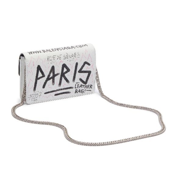 BALENCIAGA 'bb' Graffiti Print Leather Wallet - Picture 5 of 16